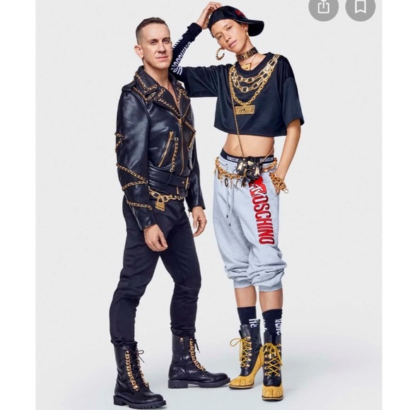 Moschino x H&M Sweater Crop Top Gold Chain Appliqué H&Moschino - Picture 5 of 8